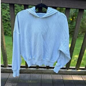 Aerie Light Blue Oversized Cropped Hoodie M